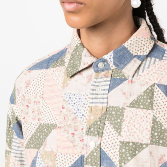 Ralph Lauren Women's Cotton Floral Patchwork Box Pleat Cotton Shirt - Picture 5 of 12